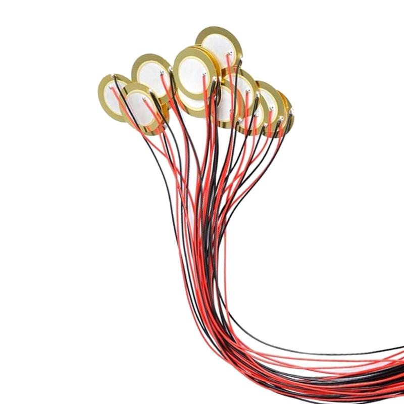 15 шт. Провода с датчиком звука Пьезоэлектрический диск-преобразователь Предварительно подключенные для триггеров гитары и барабанов