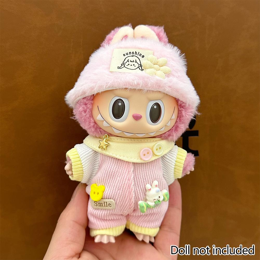 For 17cm Labubu Doll Clothes Fashion Clothes Hoodies Doll Clothes Color Match Hoodies Dolls Accessories Cute Decoration Little Cloths