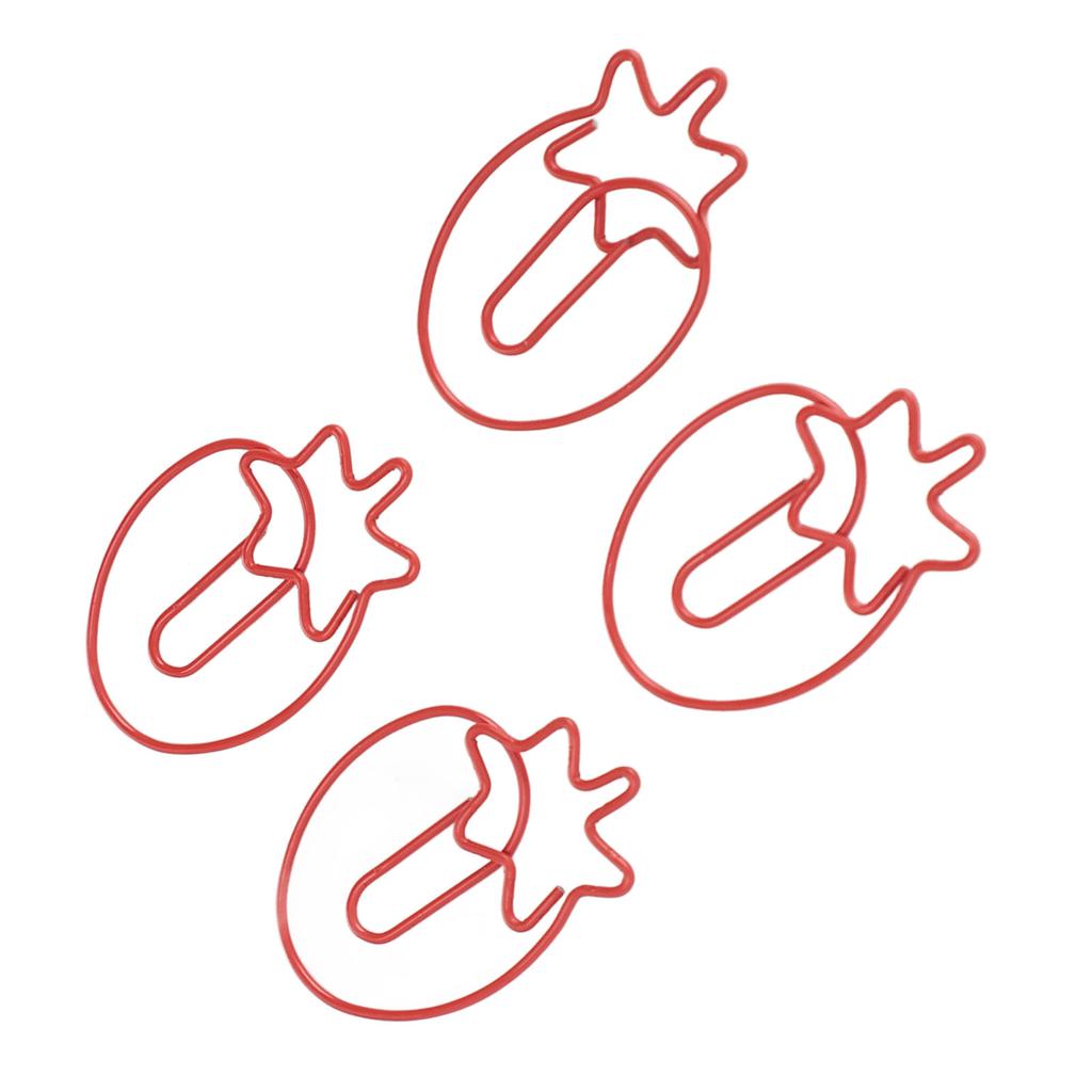 100 шт. Скрепки для бумаги «Клубника», Гальванизированная железная проволока, Фруктовые скрепки для бумаги, Портативная яркая закладка