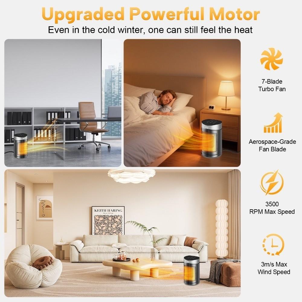 Fast Heating Hot Air Heater LED Display Warm Air Heater Energy-saving Electric Heater Office Use