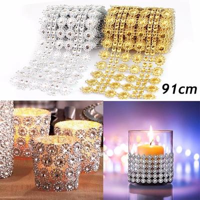 1 ярд цветок сетчатая лента свадьба день рождения торт ваза свеча украшение стола