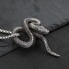 Винтажное Ожерелье-Подвеска Змея из Нержавеющей Стали 316L Панк Хип-Хоп Байкер Длинное Ожерелье Змея Мужские Украшения Подарок