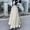 Korean Fashion Autumn Winter Women Long Skirt High Waist Black Beige Gray Brown Knitting Skirt Thick Warm Knitted All-Match Skirt