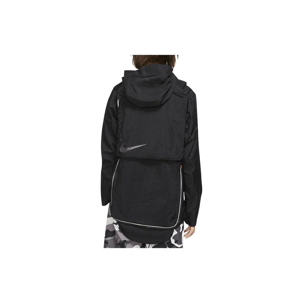Nike Куртка однотонная с принтом логотипа на молнии с капюшоном и длинным рукавом детские куртки черного цвета BV3559-010