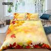 Maple Leaves Duvet Cover Set Colorful Autumn Season Maple Leaves In Unusual Designs Nature Print King Size 2/3pcs Bedding Set