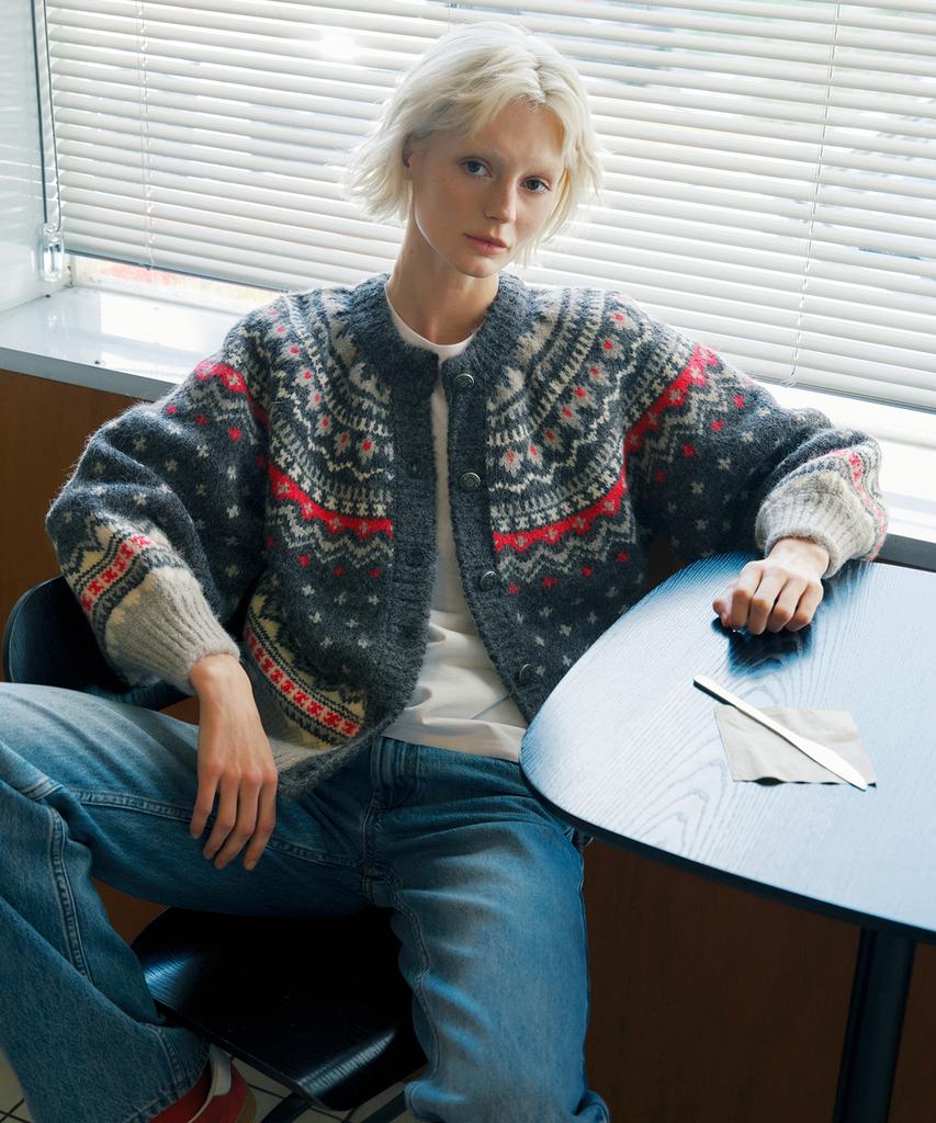 Greenbutter Frost Balloon Cardigan (Charcoal)