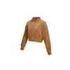 Sportswear Corduroy Half-Zip Solid Logo Print Pullover Long Sleeve American Vintage Sweatshirt Women Sweatshirt Brown DQ5939-258
