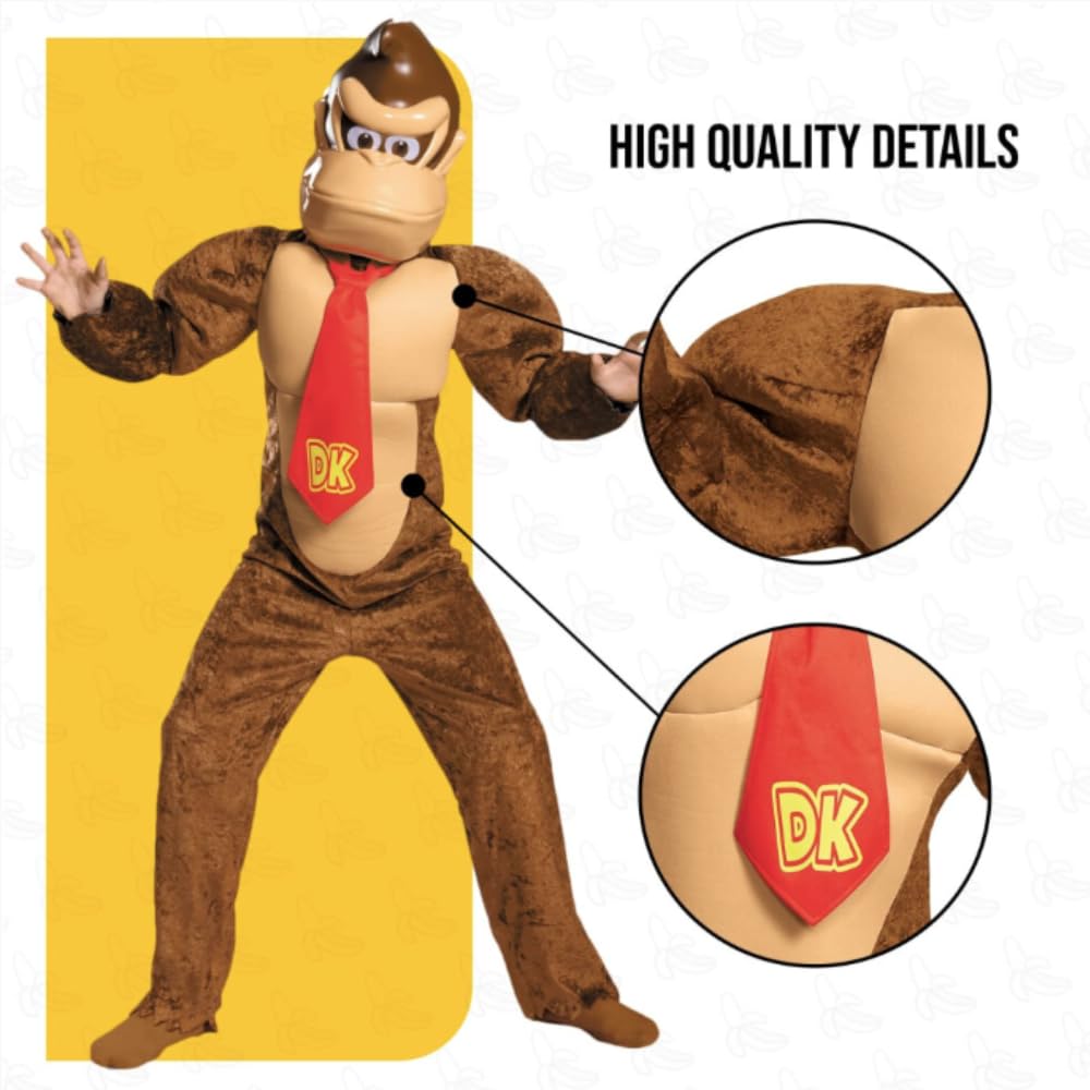 Disguise Donkey Kong Costume Deluxe Super Mario Nintendo Brown 98812K Bros. Medium/7-8