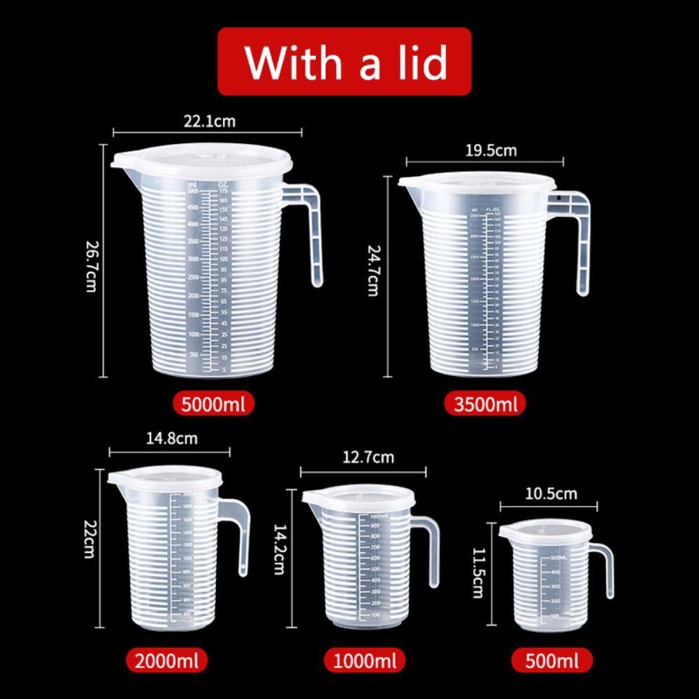 Пластиковый градуированный мерный стакан, прозрачная чашка для смешивания большой емкости, кухонная выпечка