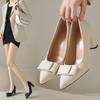 French Style Thick Heel Shallow Mouth Women's Spring and Summer Item Pointed Temperament Versatile Single Shoe