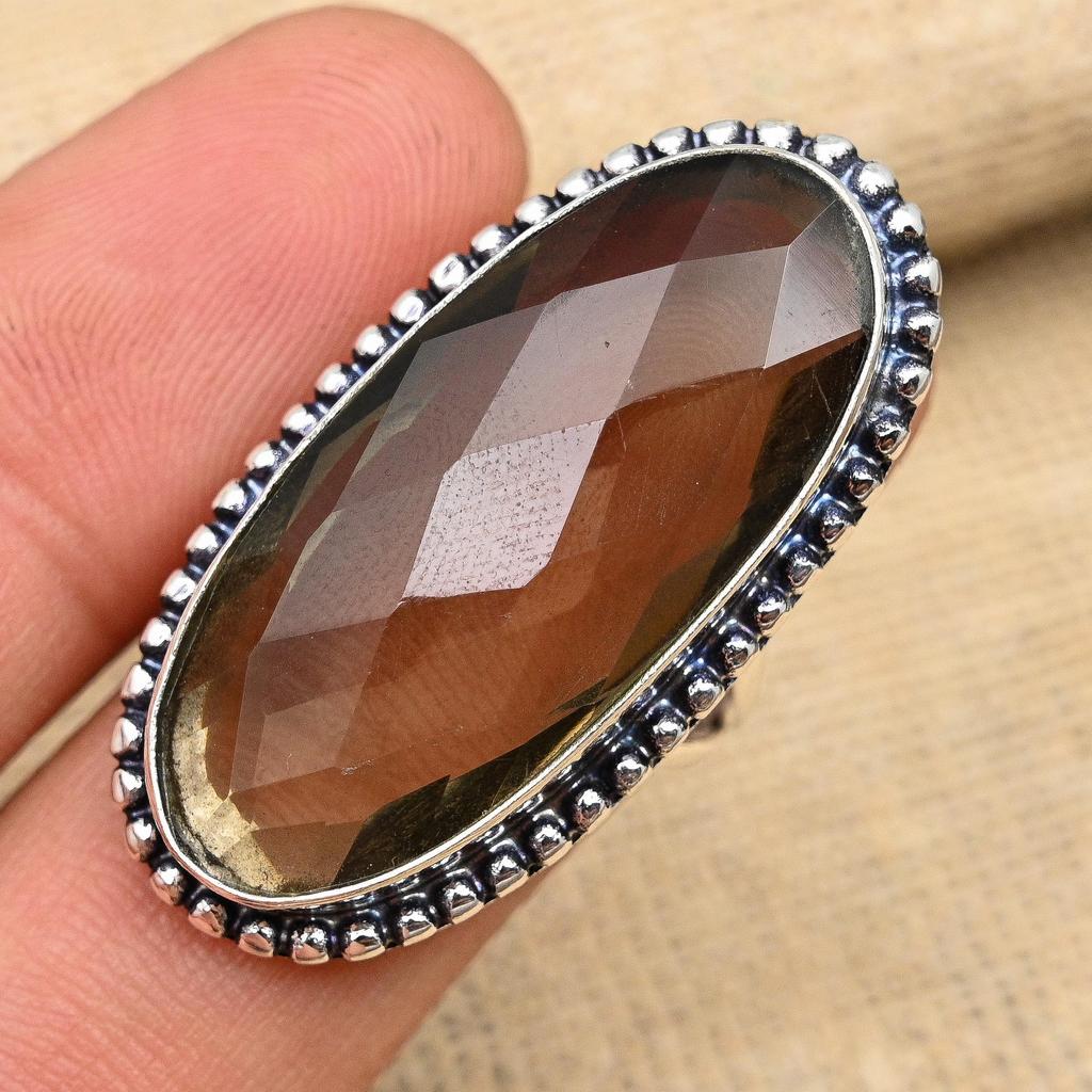 Ювелирные изделия из стерлингового серебра 925 пробы с дымчатым топазом ручной работы для любви