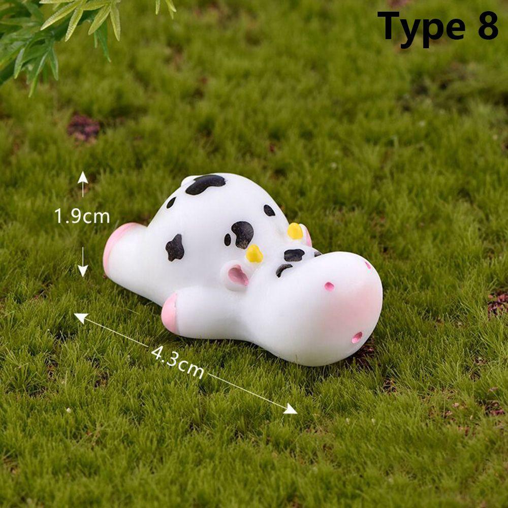 Fairy Garden Micro Landscape Animal Model Little Statue Cow Figurines Miniature Dairy Cattle