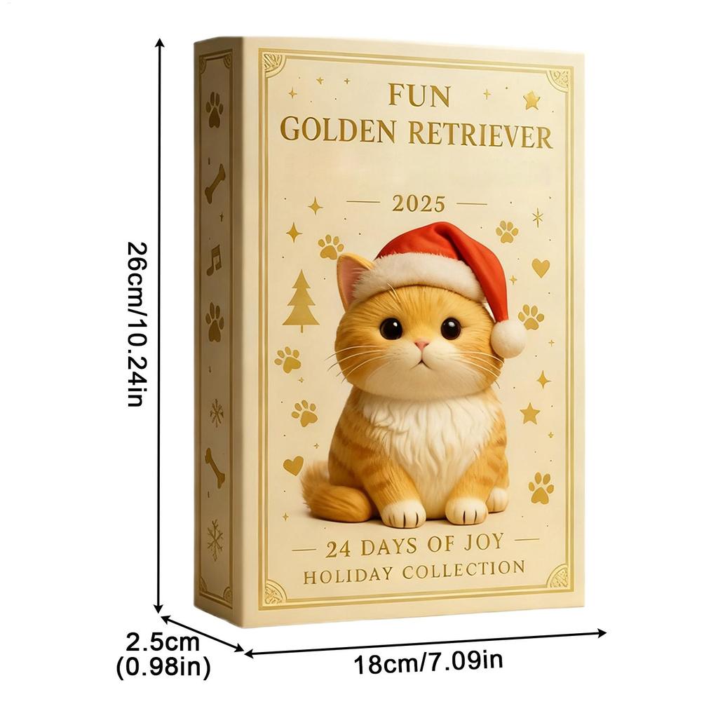 Cat Lover Christmas Advent Calendar, 24 Days Countdown with 2D Acrylic Ornaments for Christmas Tree Decor, Home, Adults Kids