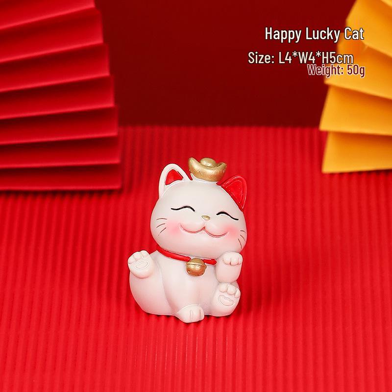 Счастливый кот смола держатель для мобильного телефона - Милое украшение для офисного стола, подарок
