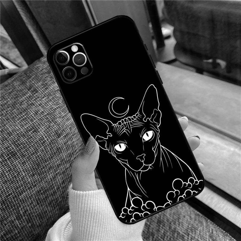 Sphinx Cat Printing Drawing Phone Case For iPhone 14 15 16 Pro Max 11 12 13 Pro X XR XS Max 14 Plus Soft Cover