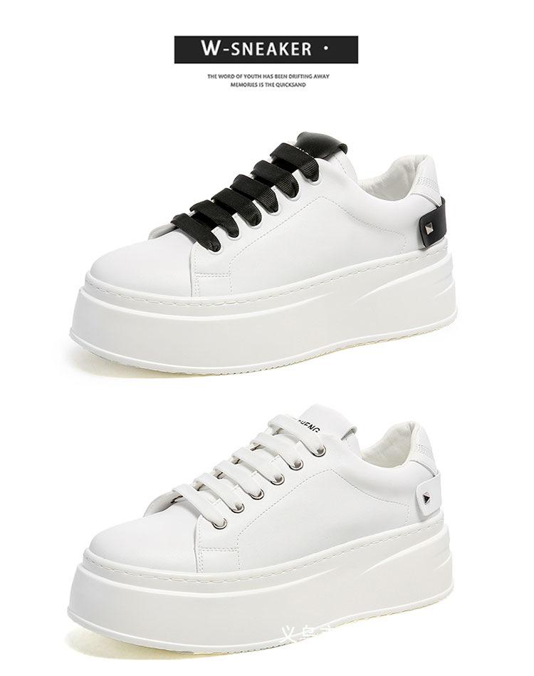 Мужские белые кроссовки на платформе - 2025 Осень Дышащие повседневные туфли на толстой подошве с дизайном, увеличивающим рост