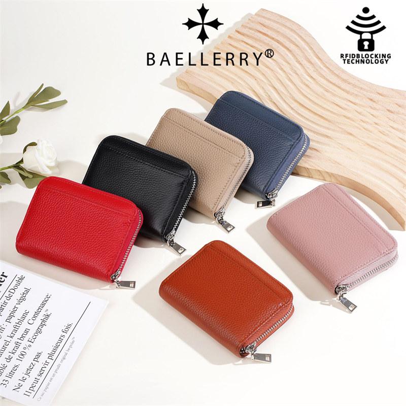 Baellerry Женская модная сумка-кошелек на молнии Держатель для карт с защитой от RFID-кражи Кошельки для монет из натуральной кожи Кошельки