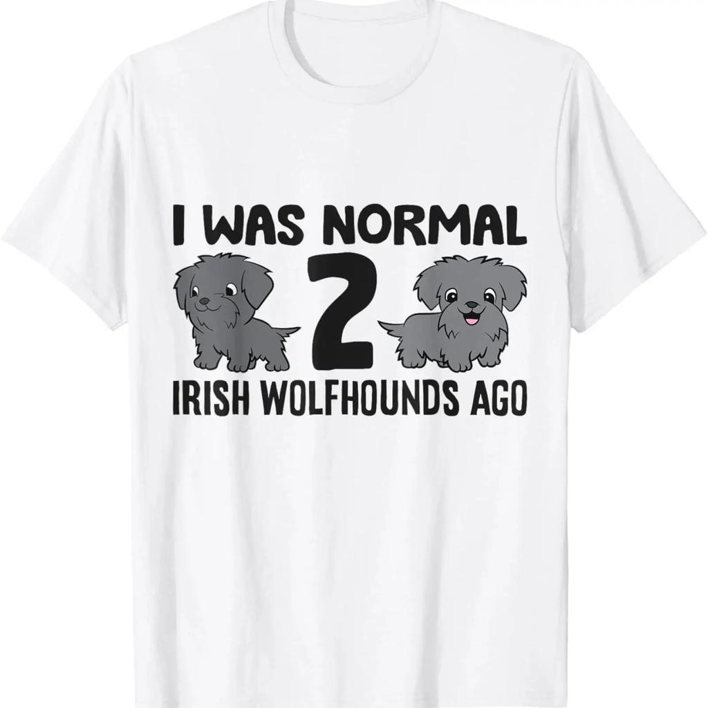 I Was Normal 2 Irish Wolfhounds Ago Funny Wolfhound T Shirt Vintage Homme Stylish Streetwear Versatile Fashion Unisex