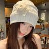 Breathable Flower Beanies Hat Elegant Knitted Hat Casual Hollow Pullover Hat Spicy Girls