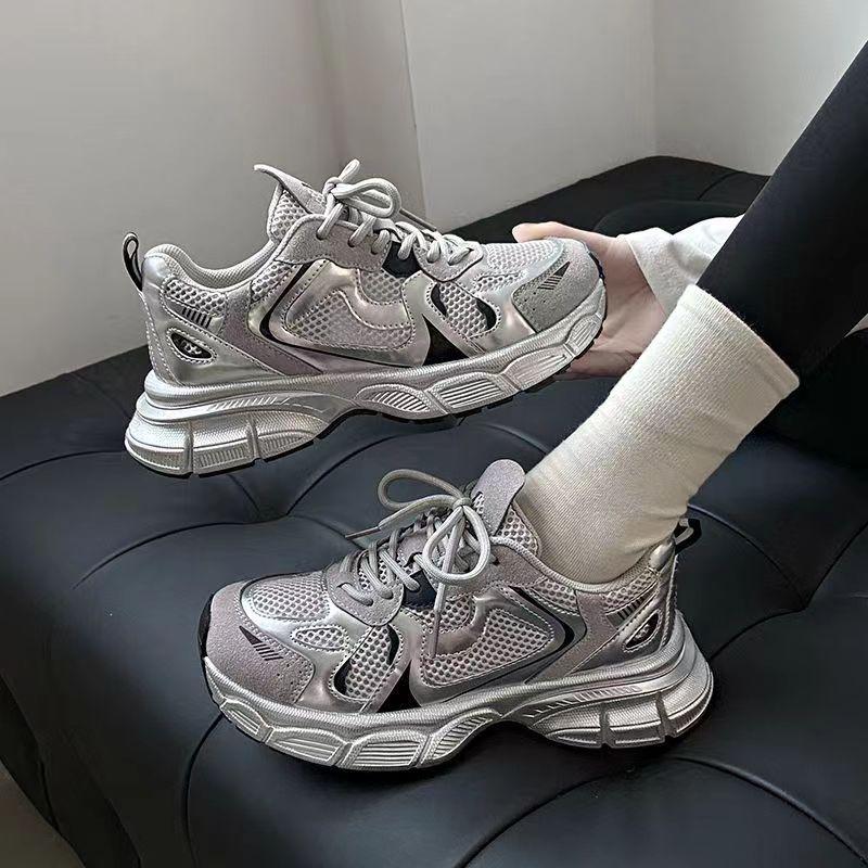 Platform Dad Shoes Women's Spring New Breathable Versatile Casual Shoes Ins Trendy Heightened Sneakers
