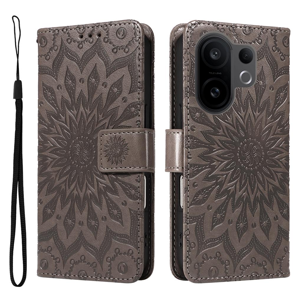 For vivo X200 FE 5G/vivo S30 Pro mini 5G Leather Wallet Case Sunflower Imprinted Phone Cover