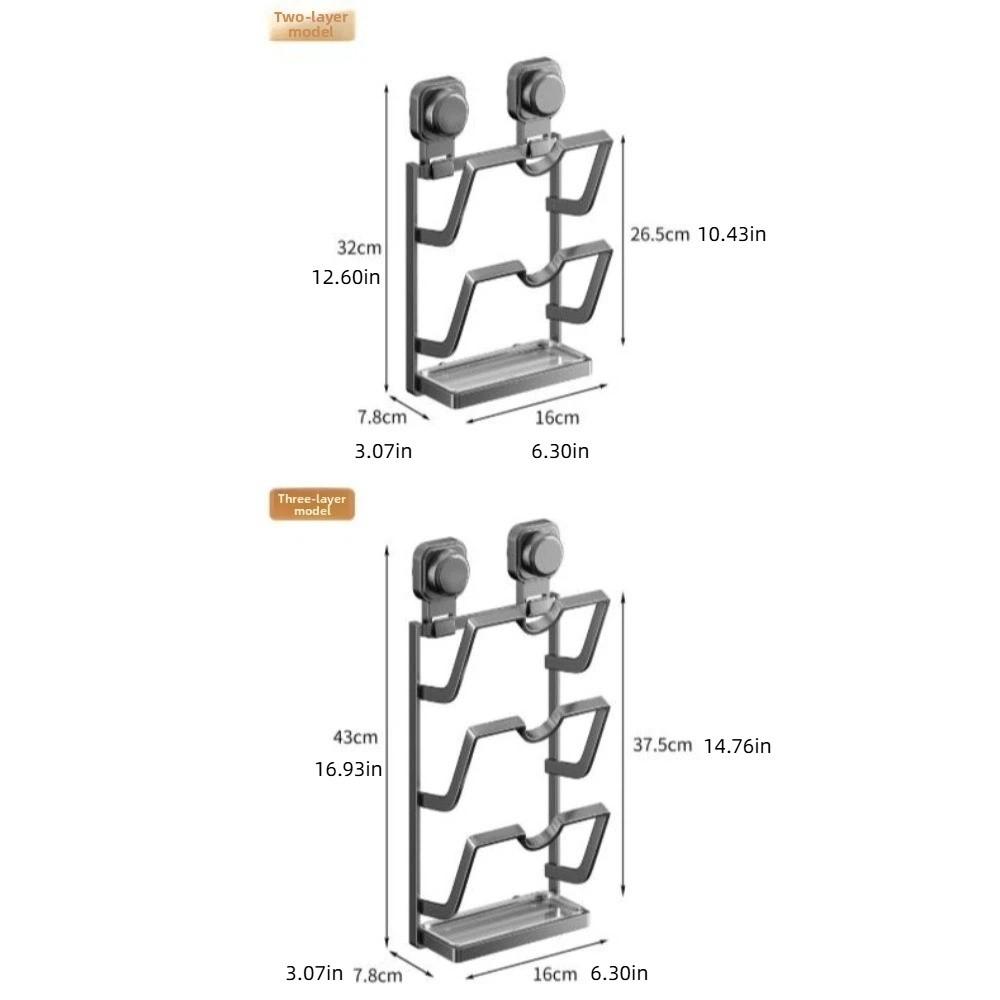 Carbon Steel Suction Cup Pot Lid Rack Cookware Storage Cutting Board Storage  Kitchen