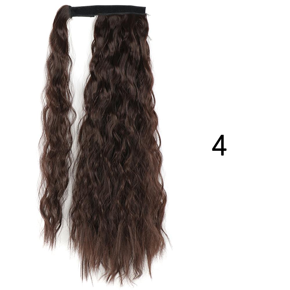 MISS WIG Synthetic Long Wavy Ponytail Hairpiece Natural Blonde Brown Wrap Around Hair Extensions for Women