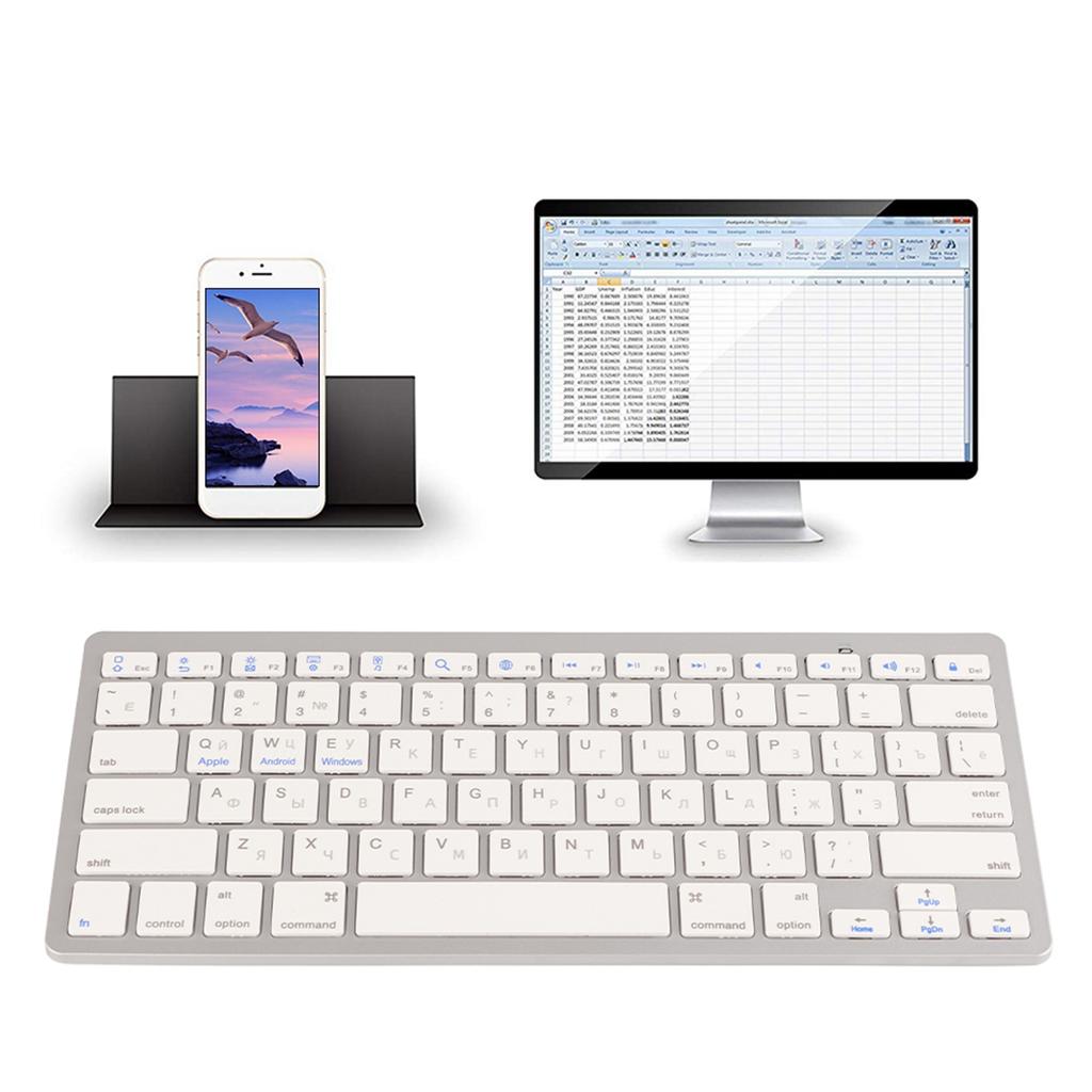 Multi Functional Ultra Thin Russian Wireless Bluetooth Keyboard For Apple Mac WindowS Android