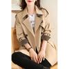 Women's Short Trench Coat: Early Autumn Slim-Fit, High-Sense British Style with Waist Emphasis