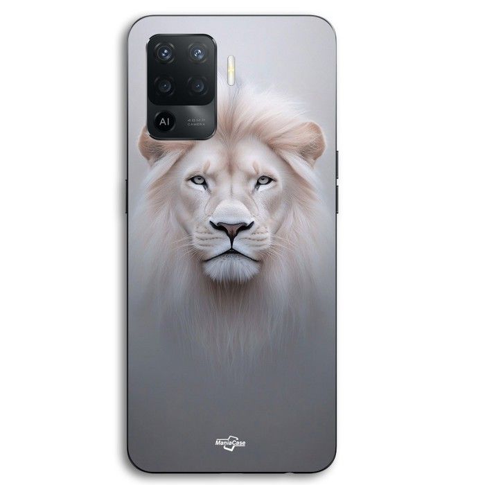 Coque Pour Oppo A94 Lion Blanc Maniacase