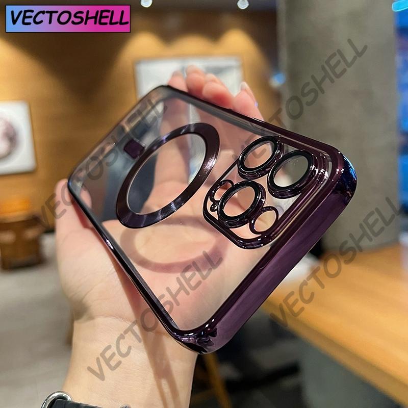 Luxury Transparent Magsafe Wireless Charging Case For iPhone 15 14 13 12 11 16 Pro Max Plus X Xs Max XR Magnetic Silicone Cover