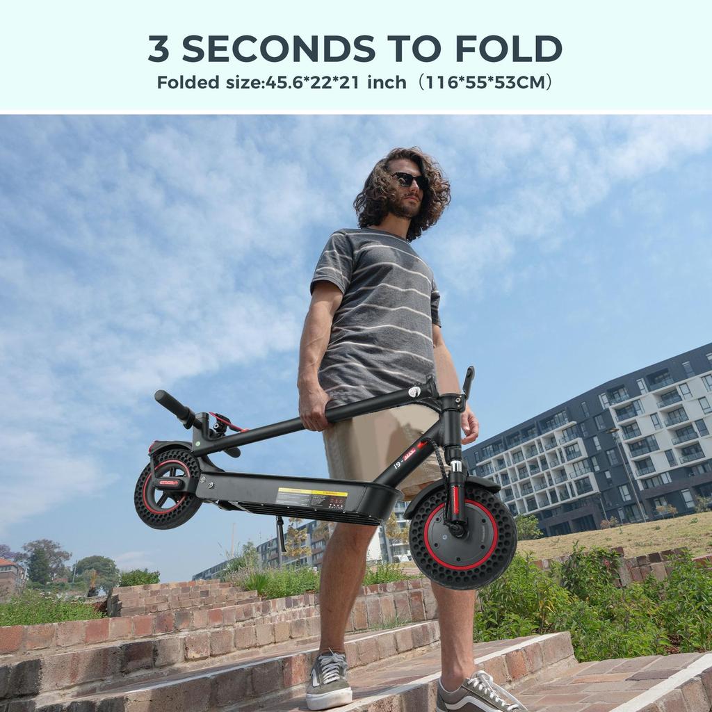 iScooter Электрический скутер 35 км/ч Максимальная скорость 500 Вт Двигатель 10 Ач 10-дюймовые сотовые шины с подвеской