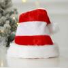 Thicken Santa Hat Plush Warm Winter Cap Striped Splicing Christmas Hat  Holiday Costumes Dress Up