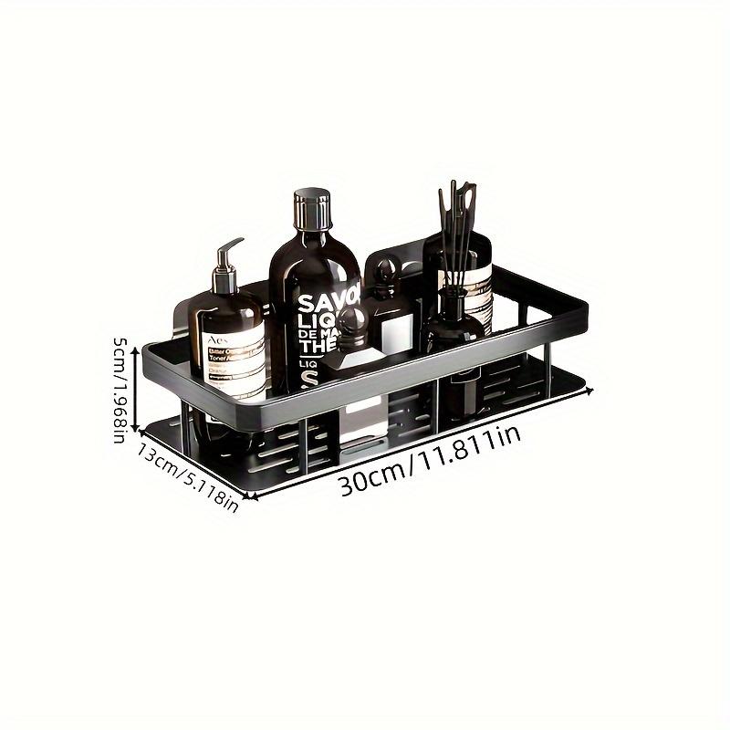 Комплект из 2 полированных металлических полок для ванной комнаты, устойчивых к ржавчине - настенная подвесная полка для душа без сверления, органайзер для экономии места с крючком