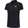 Li Ning Серия Lifestyle Спортивная повседневная простая однотонная футболка-поло с коротким рукавом женские топы темно-темно-синий APLV442-1