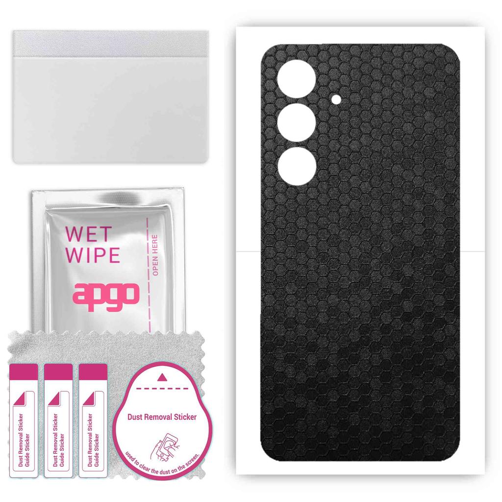 apgo Protective Skin Sticker for the Back Compatible with Samsung Galaxy F34 5G, Wrap Film, Foil, Vinyl - Pattern Black Honeycomb