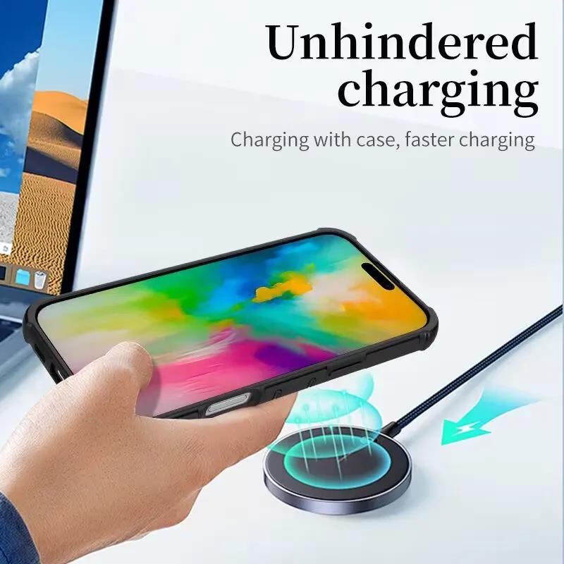 New and Cool Magnetic Wireless Charge Anti Drop Armor Case for IPhone 16 15 14 13 12 11 Pro Max Plus For Magsafe Case