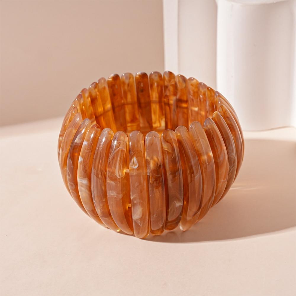 Smudging Acrylic Bangle Wide Size Retro Hand Ring Temperament Irregular Wide Bracelet Women