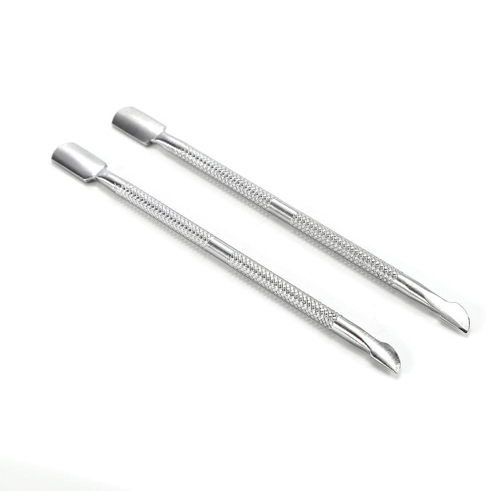 1 шт. двусторонний stainless steel лопаточка-ложечка для кутикулы ногтей триммер для мертвой кожи педикюр педикюр чистка инструмент для ногтей
