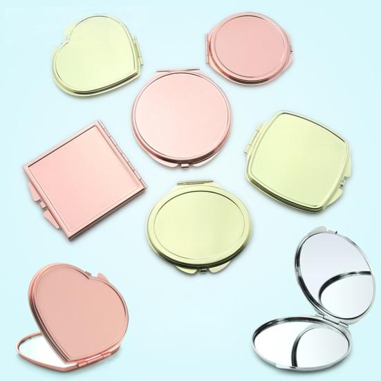 Portable Cat Head Love Heart Round Square Folding Mirror Makeup Cosmetic Tool