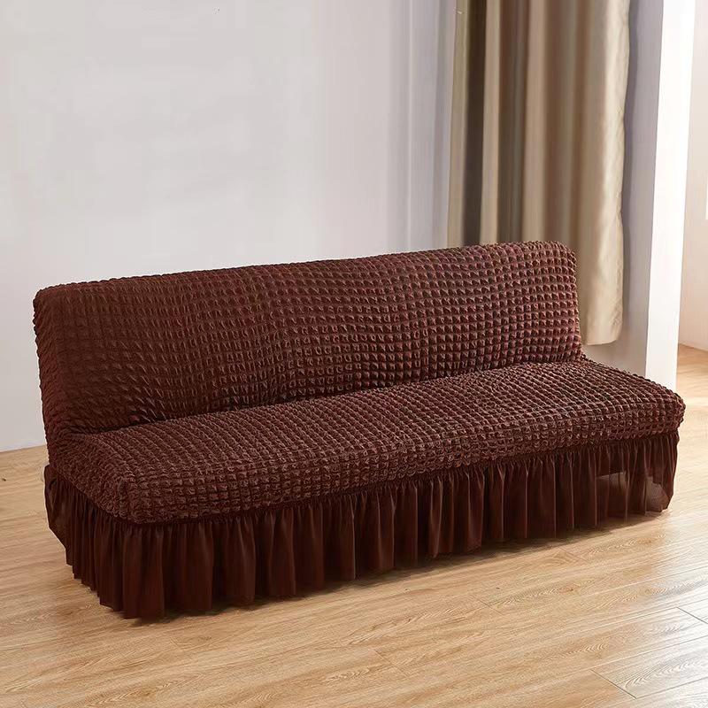 Эластичный однотонный чехол для дивана-кровати для раскладных диванов без подлокотников