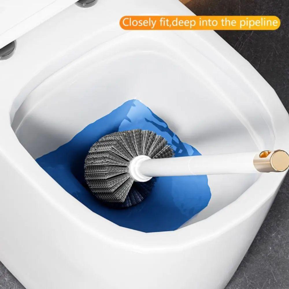 Soft Rubber Brush Head Wall-Mounted Toilet Brush Toilet Brush Set Bathroom Cleaning