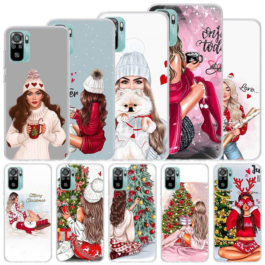 Мягкий чехол Christmas Art Girls Coffee для Xiaomi Redmi 10 10A 10C 9 9A 9C 9T, чехол для телефона 8 8A 7 7A 6 6A S2 K20 K40 Pro 10X Funda