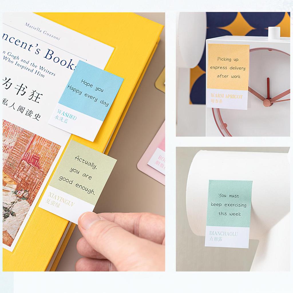 1/4 шт. Нежная цветовая схема липучки градиентная серия квадратные индексные бирки наклейки блокнот самоклеящийся дневник