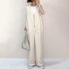 2024 Summer Japanese Cotton Linen Wide-Leg Overalls Jumpsuit - 3 Colors Available