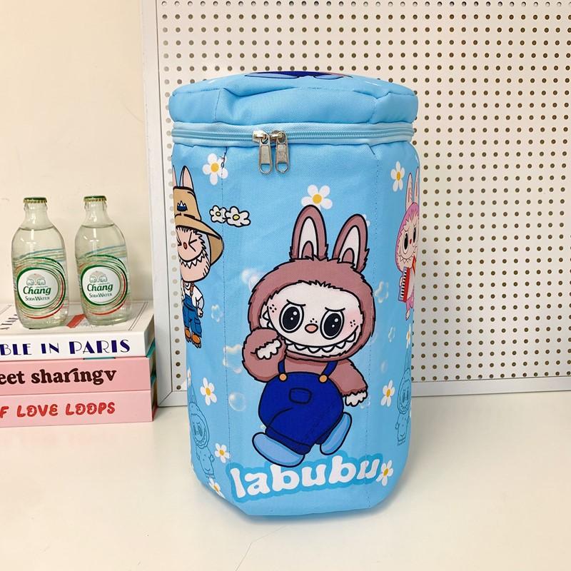 Рюкзак школьный Labubu Милый мультяшный рюкзак в виде ведерка для закусок Большой вместимости Сумка для внешнего хранения Рюкзак