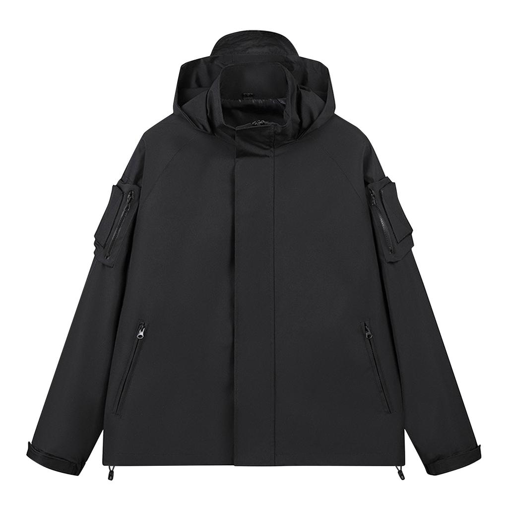 Унисекс Осенняя повседневная спортивная однотонная ветрозащитная куртка на молнии Рабочая куртка