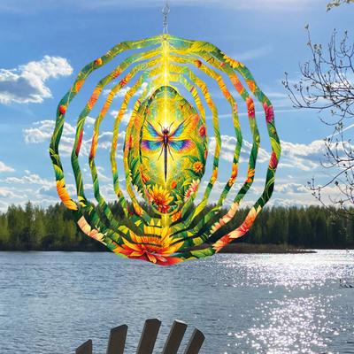 Стрекоза Ветряной Спиннер Птица Кинетический Спиннер Подвесной Анимированный Ветряной Спиннер с Эффектом 3D Анимации для Украшения Двора, Сада на Открытом Воздухе