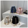 Stylish Korean Denim Bucket Bag With Versatile Large Capacity For Casual Outings