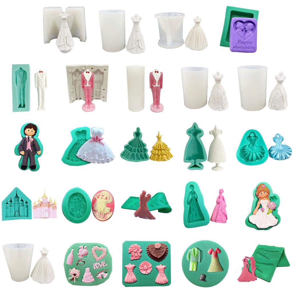 Костюм в форме DIY ручной работы 3D гипсовые формы формы для свечей силиконовый материал 24 стиля выберите идеальный подарок для любителя выпечки